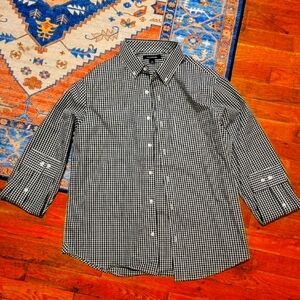 NWOT Port Authority Men's Black Checkered Shirt